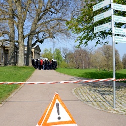 Polizeiübung hinterm Schloss Rosenstein