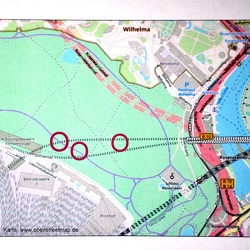 S21-Markierungen im FFH Rosensteinpark zwischen ZA Abstellbahnhof und Neckarhang / Zanthweg (15.01.2018)